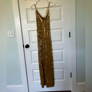 Gold velvet dress